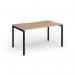 Connex Goal-Post 1400 x 800 x 725mm Single Desk - Black Frame Beech Top GCO148-K-B