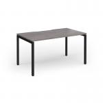 Connex Goal-Post 1400 x 800 x 725mm Single Desk - Black Frame Grey Oak Top GCO148-K-GO
