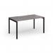 Connex Goal-Post 1400 x 800 x 725mm Single Desk - Black Frame Grey Oak Top GCO148-K-GO