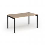 Connex Goal-Post 1400 x 800 x 725mm Single Desk - Black Frame Kendal Oak Top GCO148-K-KO