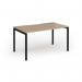 Connex Goal-Post 1400 x 800 x 725mm Single Desk - Black Frame Kendal Oak Top GCO148-K-KO