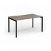Connex Goal-Post 1400 x 800 x 725mm Single Desk - Black Frame Nebraska Oak Top GCO148-K-NO