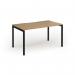 Connex Goal-Post 1400 x 800 x 725mm Single Desk - Black Frame Oak Top GCO148-K-O