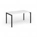 Connex Goal-Post 1400 x 800 x 725mm Single Desk - Black Frame White Top GCO148-K-WH