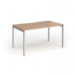 Connex Goal-Post 1400 x 800 x 725mm Single Desk - Silver Frame Beech Top GCO148-S-B
