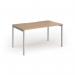 Connex Goal-Post 1400 x 800 x 725mm Single Desk - Silver Frame Beech Top GCO148-S-B