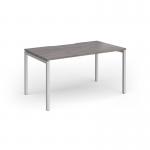 Connex Goal-Post 1400 x 800 x 725mm Single Desk - Silver Frame Grey Oak Top GCO148-S-GO