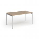 Connex Goal-Post 1400 x 800 x 725mm Single Desk - Silver Frame Kendal Oak Top GCO148-S-KO