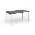 Connex Goal-Post 1400 x 800 x 725mm Single Desk - Silver Frame Walnut Top GCO148-S-W