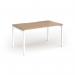 Connex Goal-Post 1400 x 800 x 725mm Single Desk - White Frame Beech Top GCO148-WH-B