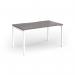 Connex Goal-Post 1400 x 800 x 725mm Single Desk - White Frame Grey Oak Top GCO148-WH-GO