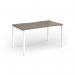 Connex Goal-Post 1400 x 800 x 725mm Single Desk - White Frame Nebraska Oak Top GCO148-WH-NO
