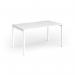 Connex Goal-Post 1400 x 800 x 725mm Single Desk - White Frame White Top GCO148-WH-WH