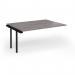 Connex Goal-Post 1600 x 1200 x 725mm Back to Back Add On Bay - Black Frame Grey Oak Top GCO1612-AB-K-GO