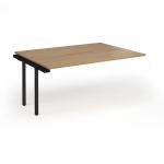 Connex Goal-Post 1600 x 1200 x 725mm Back to Back Add On Bay - Black Frame Oak Top GCO1612-AB-K-O