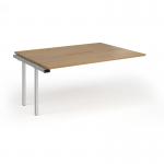 Connex Goal-Post 1600 x 1200 x 725mm Back to Back Add On Bay - Silver Frame Oak Top GCO1612-AB-S-O