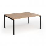 Connex Goal-Post 1600 x 1200 x 725mm Back to Back Desk (2 x 1600mm) - Black Frame Beech Top GCO1612-K-B
