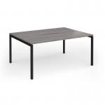 Connex Goal-Post 1600 x 1200 x 725mm Back to Back Desk (2 x 1600mm) - Black Frame Grey Oak Top GCO1612-K-GO