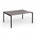 Connex Goal-Post 1600 x 1200 x 725mm Back to Back Desk (2 x 1600mm) - Black Frame Grey Oak Top GCO1612-K-GO