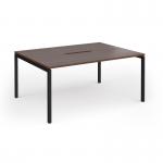 Connex Goal-Post 1600 x 1200 x 725mm Back to Back Desk (2 x 1600mm) - Black Frame Walnut Top GCO1612-K-W