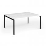 Connex Goal-Post 1600 x 1200 x 725mm Back to Back Desk (2 x 1600mm) - Black Frame White Top GCO1612-K-WH