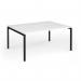 Connex Goal-Post 1600 x 1200 x 725mm Back to Back Desk (2 x 1600mm) - Black Frame White Top GCO1612-K-WH