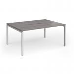 Connex Goal-Post 1600 x 1200 x 725mm Back to Back Desk (2 x 1600mm) - Silver Frame Grey Oak Top GCO1612-S-GO