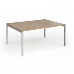 Connex Goal-Post 1600 x 1200 x 725mm Back to Back Desk (2 x 1600mm) - Silver Frame Kendal Oak Top GCO1612-S-KO