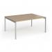 Connex Goal-Post 1600 x 1200 x 725mm Back to Back Desk (2 x 1600mm) - Silver Frame Kendal Oak Top GCO1612-S-KO