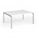 Connex Goal-Post 1600 x 1200 x 725mm Back to Back Desk (2 x 1600mm) - Silver Frame White Top GCO1612-S-WH