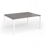 Connex Goal-Post 1600 x 1200 x 725mm Back to Back Desk (2 x 1600mm) - White Frame Grey Oak Top GCO1612-WH-GO