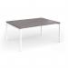 Connex Goal-Post 1600 x 1200 x 725mm Back to Back Desk (2 x 1600mm) - White Frame Grey Oak Top GCO1612-WH-GO
