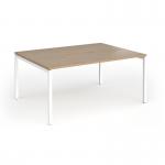 Connex Goal-Post 1600 x 1200 x 725mm Back to Back Desk (2 x 1600mm) - White Frame Kendal Oak Top GCO1612-WH-KO