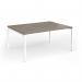 Connex Goal-Post 1600 x 1200 x 725mm Back to Back Desk (2 x 1600mm) - White Frame Nebraska Oak Top GCO1612-WH-NO