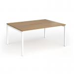 Connex Goal-Post 1600 x 1200 x 725mm Back to Back Desk (2 x 1600mm) - White Frame Oak Top GCO1612-WH-O
