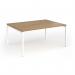 Connex Goal-Post 1600 x 1200 x 725mm Back to Back Desk (2 x 1600mm) - White Frame Oak Top GCO1612-WH-O
