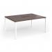 Connex Goal-Post 1600 x 1200 x 725mm Back to Back Desk (2 x 1600mm) - White Frame Walnut Top GCO1612-WH-W