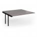 Connex Goal-Post 1600 x 1600 x 725mm Back to Back Add On Bay - Black Frame Grey Oak Top GCO1616-AB-K-GO