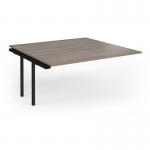 Connex Goal-Post 1600 x 1600 x 725mm Back to Back Add On Bay - Black Frame Nebraska Oak Top GCO1616-AB-K-NO