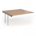 Connex Goal-Post 1600 x 1600 x 725mm Back to Back Add On Bay - Silver Frame Beech Top GCO1616-AB-S-B