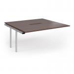 Connex Goal-Post 1600 x 1600 x 725mm Back to Back Add On Bay - Silver Frame Walnut Top GCO1616-AB-S-W