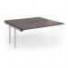 Connex Goal-Post 1600 x 1600 x 725mm Back to Back Add On Bay - Silver Frame Walnut Top GCO1616-AB-S-W