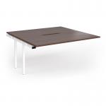 Connex Goal-Post 1600 x 1600 x 725mm Back to Back Add On Bay - White Frame Walnut Top GCO1616-AB-WH-W