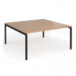 Connex Goal-Post 1600 x 1600 x 725mm Back to Back Desk (2 x 1600mm) - Black Frame Beech Top GCO1616-K-B
