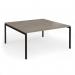 Connex Goal-Post 1600 x 1600 x 725mm Back to Back Desk (2 x 1600mm) - Black Frame Nebraska Oak Top GCO1616-K-NO
