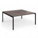 Connex Goal-Post 1600 x 1600 x 725mm Back to Back Desk (2 x 1600mm) - Black Frame Walnut Top GCO1616-K-W
