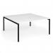 Connex Goal-Post 1600 x 1600 x 725mm Back to Back Desk (2 x 1600mm) - Black Frame White Top GCO1616-K-WH