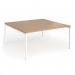 Connex Goal-Post 1600 x 1600 x 725mm Back to Back Desk (2 x 1600mm) - White Frame Beech Top GCO1616-WH-B