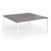 Connex Goal-Post 1600 x 1600 x 725mm Back to Back Desk (2 x 1600mm) - White Frame Grey Oak Top GCO1616-WH-GO