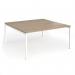 Connex Goal-Post 1600 x 1600 x 725mm Back to Back Desk (2 x 1600mm) - White Frame Kendal Oak Top GCO1616-WH-KO